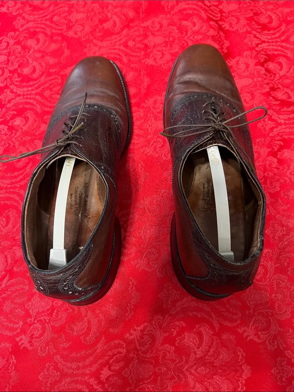 Allen Edmonds Two Tone Brown Leather Oxford Dress Shoes Men's 11 USA Made